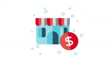 depolama ve dolar sembolü animasyonu, 4k video animasyonu