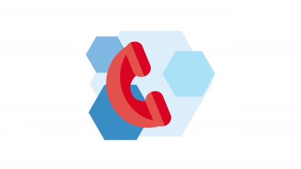 Red Telephone Device Service Animation Video Animated — Video