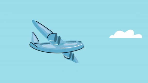 Airplane Flying Travel Vacations Animation Video Animated — 비디오