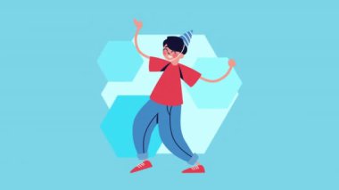 Mutlu yıllar, karakter kutlaması, 4k video animasyonu