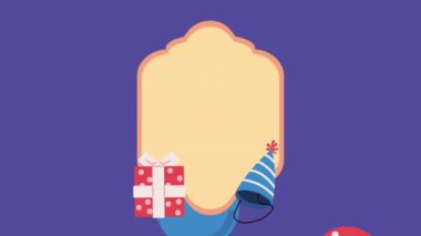 happy birthday celebration frame animation ,4k video animated
