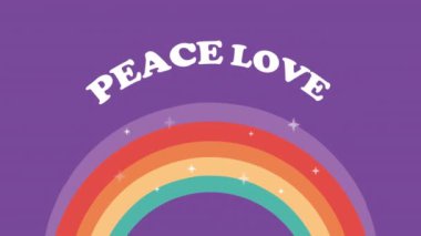 Hippi gökkuşağı animasyonu, 4k video animasyonu