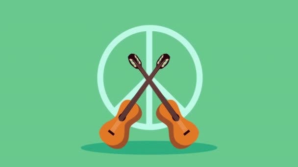 Peace Symbol Guitars Video Animated — 비디오