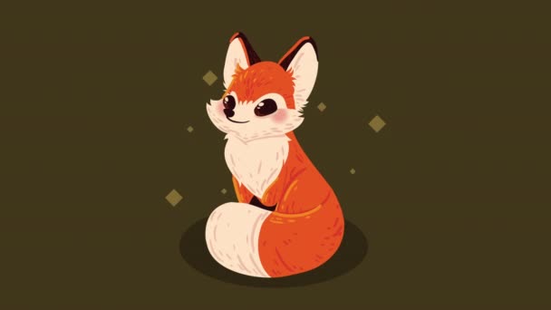 Fox Animal Autumn Animation Video Animated — Video Stock