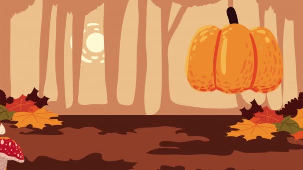 Landschaftsanimation Der Herbstsaison Video Animiert — Stockvideo