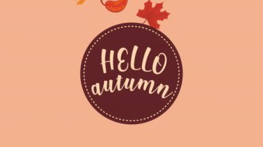 Merhaba sonbahar harf animasyonu, 4k video animasyonu