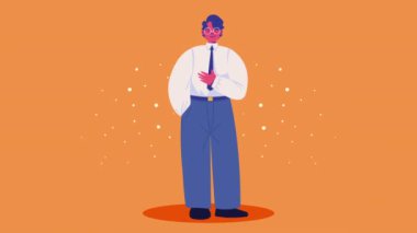 businessman worker professional animation ,4k video animated