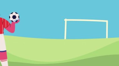 futbol oyuncusu profesyonel karakter animasyonu, 4k video animasyonu