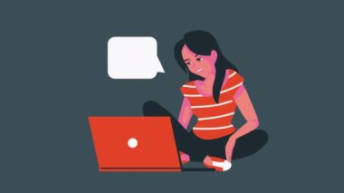 female buyer ecommerce market animation ,4k video animated