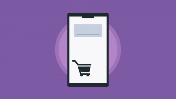 Smartphone Ecommerce Market Animation Video Animated — Stockvideo