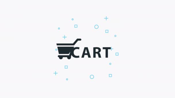 Shopping Cart Ecommerce Market Animation Video Animated — Vídeo de stock