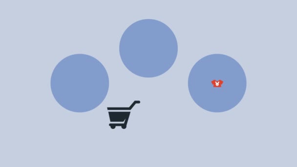 Shopping Cart Ecommerce Market Animation Video Animated — Wideo stockowe