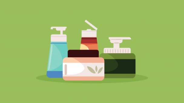 Cosmetics Products Pots Animation Video Animated — Video