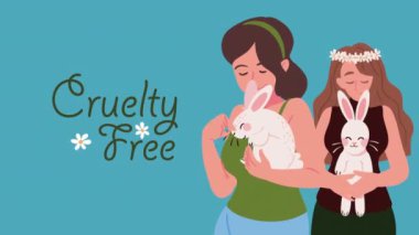 zulüm içermeyen harfler ve kızlar, 4k video animasyonu