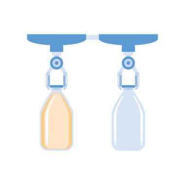 Paketleme ve şişeleme simgesi ile süt taşıyıcısı