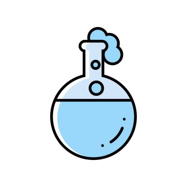 Laboratuvar deney şişesi biyolojisi simgesi izole edildi