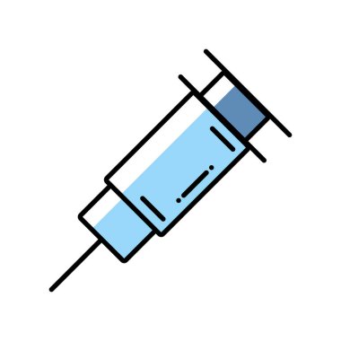 Tıbbi şırınga simgesi izole edildi