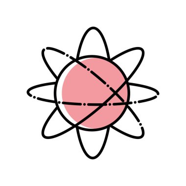 atom biyolojisi bilim simgesi izole