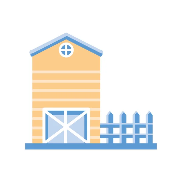 Barn Farm Fence Icon Isolated - Stok Vektor