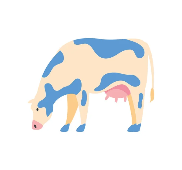 Cartoon Cow Farm Animal Icon Isolated — Archivo Imágenes Vectoriales