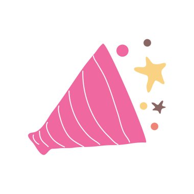 Doğum günü kornası karalaması izole edilmiş simge düzlüğü