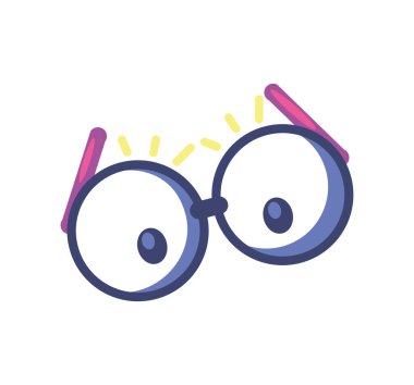 yaratıcılık gözlüğü görünümü çizgi film simgesi izole