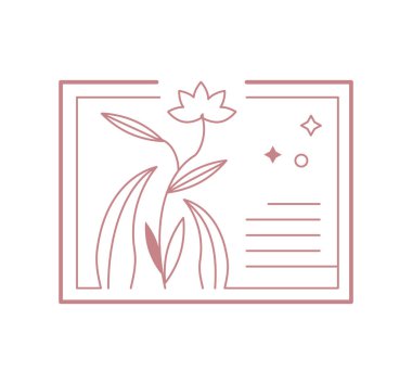 Çiçeksel doğa güzellik rozeti düz plan