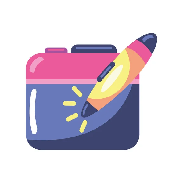 Creativity Digital Pen Cartoon Icon Isolated — Image vectorielle