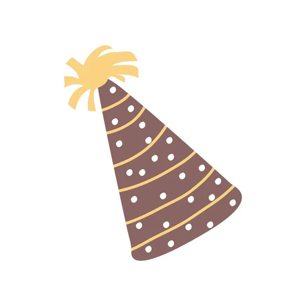 Birthday Party Hat Doodle Isolated Icon — ストックベクタ