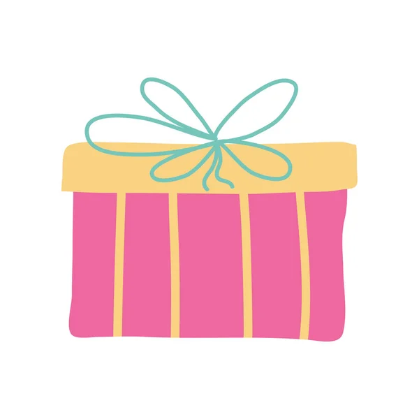 Gift Box Surprise Doodle Isolated Icon — 스톡 벡터