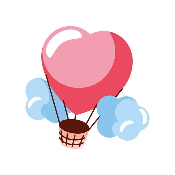 Romantic Hot Air Balloon Love Concept — Wektor stockowy