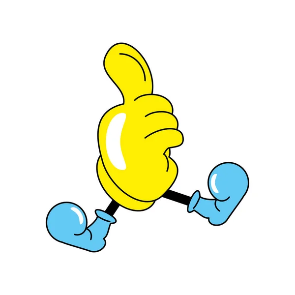 Hand Thumb Traditional Cartoon Icon — Image vectorielle