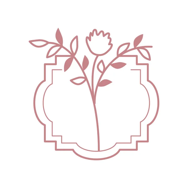 Flower Natural Beauty Label Design Icon — Stok Vektör