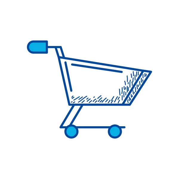 Shopping Cart Doodle Icon Isolated — стоковый вектор