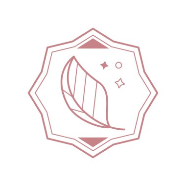 Yaprak güzelliği etiketi vektör tasarımı