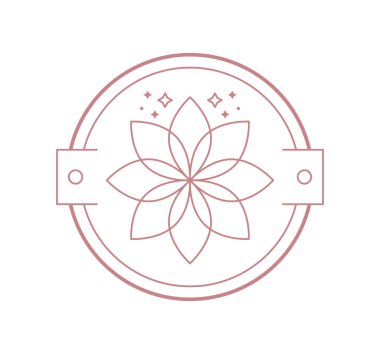 Çiçekli güzellik rozeti izole edilmiş simge