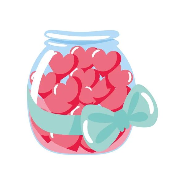 Jar Love Hearts Icon Isolated — ストックベクタ