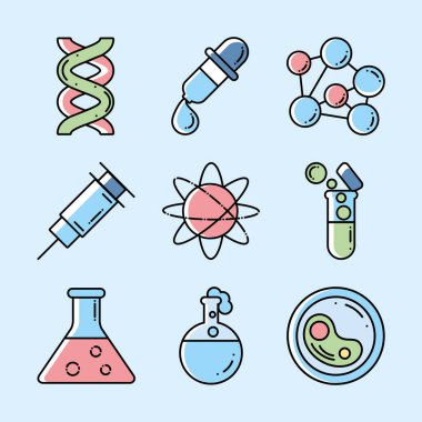 icon laboratory biology flat design
