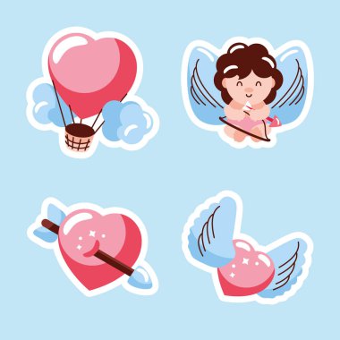 Aşk aşk etiketleri simgesi koleksiyonu
