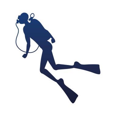 Siluet dalgıcı simgesi izole edildi