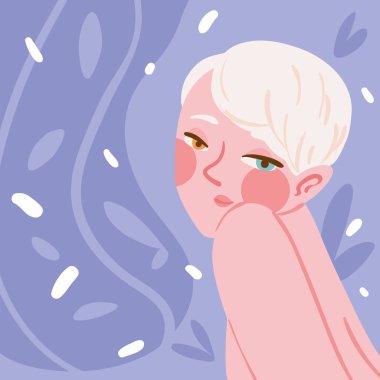 çeşitlilik ve kapsama, farklı renkli gözlü bir kadın.