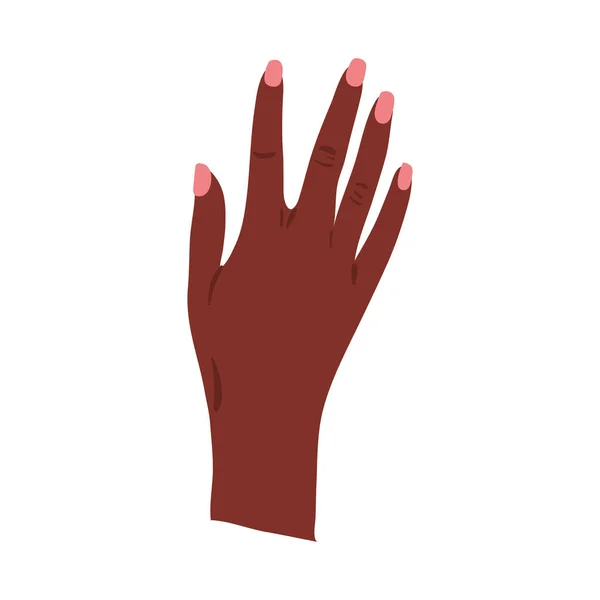 Afro Żeńska Ikona Dłoni Izolowana — Wektor stockowy