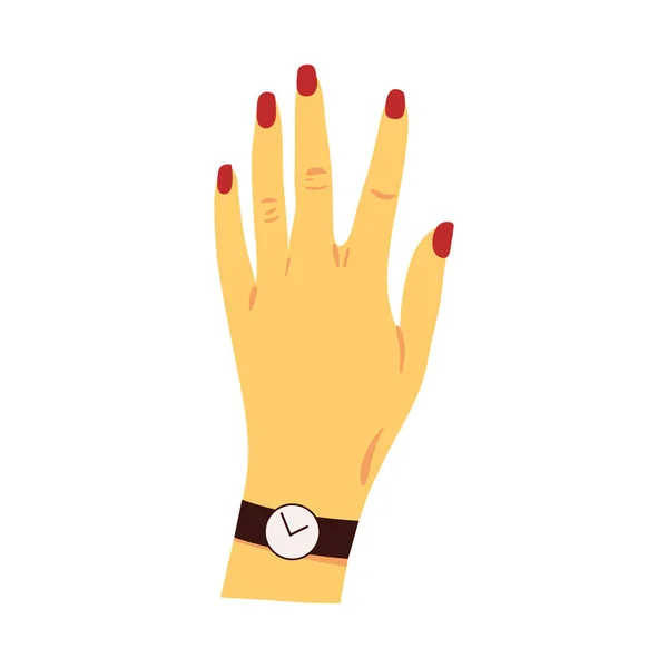 Female Hand Watch Icon Isolated — Vector de stock