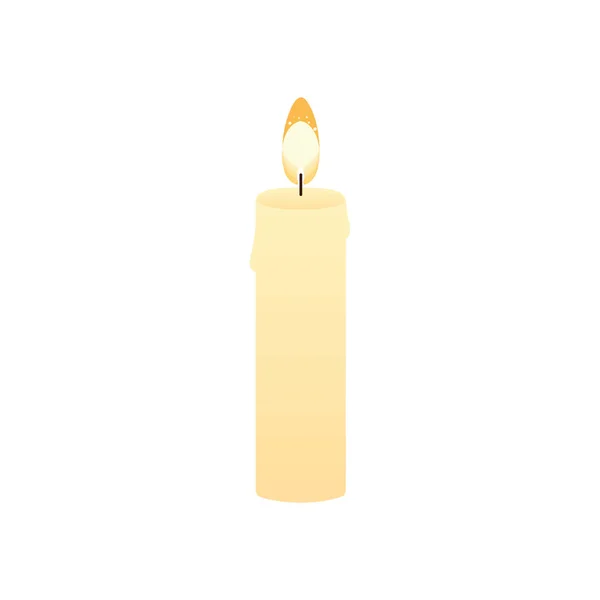 Candle Light Yellow Isolated Icon — Stockvektor