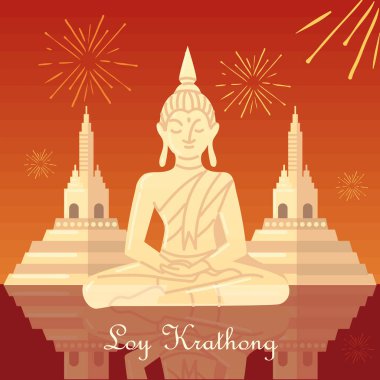 Loy krathong festivali Tayland bayrak tasarımı