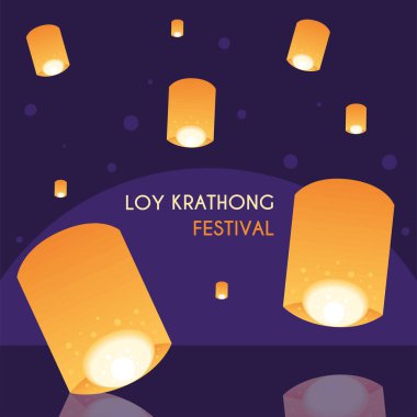 Loy krathong festivali geleneksel kartı