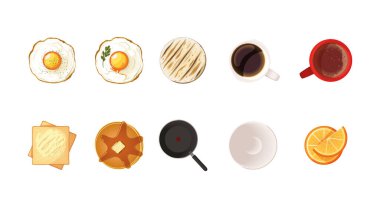 set of menu breakfast healthy food