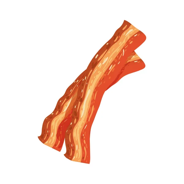 Slices Bacon Isolated Icon — Stockvektor