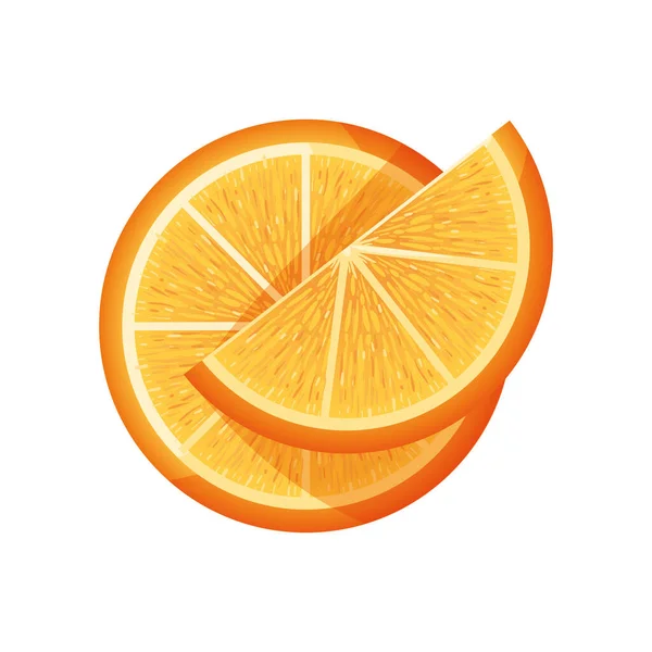 Slice Orange Isolated Icon — Stockvector