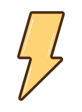 Şimşek simgesi izole edilmiş beyaz arkaplan